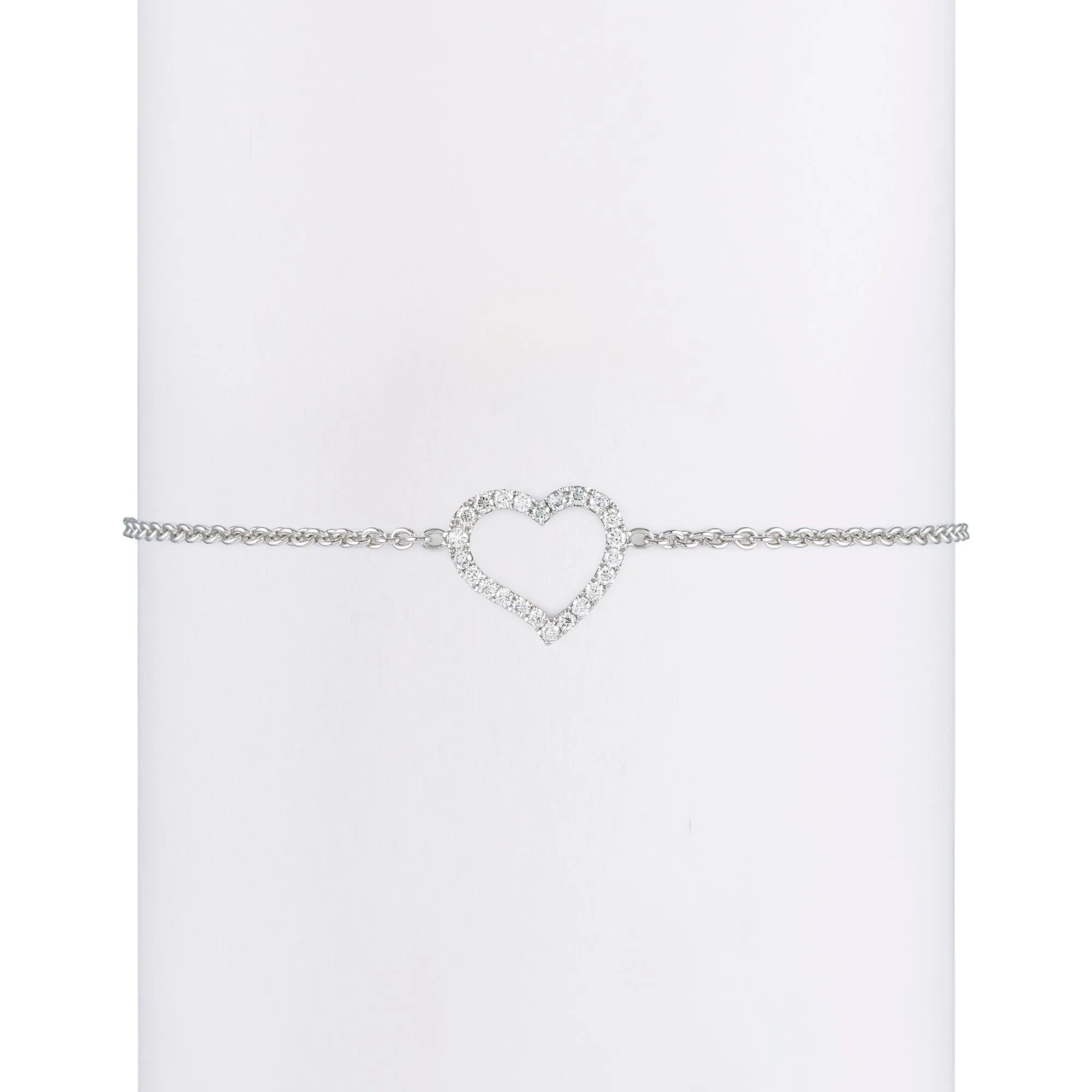 White Diamond Loving Heart Bracelet