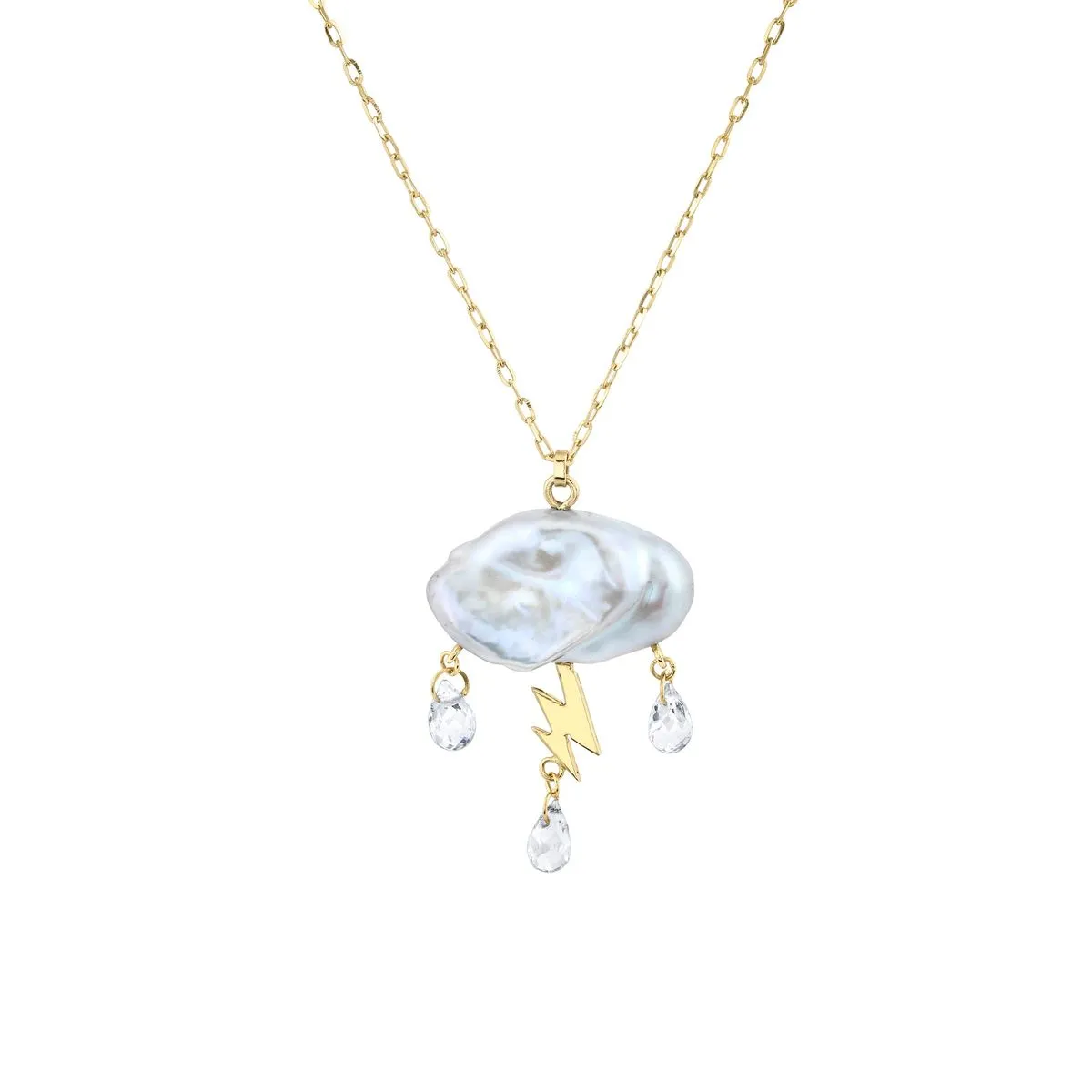 White Storm Cloud Necklace