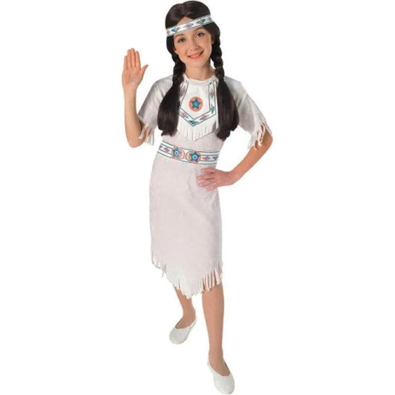 White Velvet Indian Girl Size M
