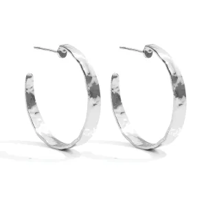 Wide Gilded Hoops-Silver