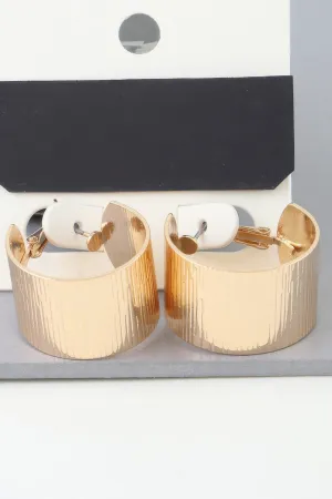 Wide Ribbed Hoop Earrings