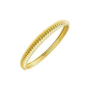 Wide Ridged Bangle Bracelet