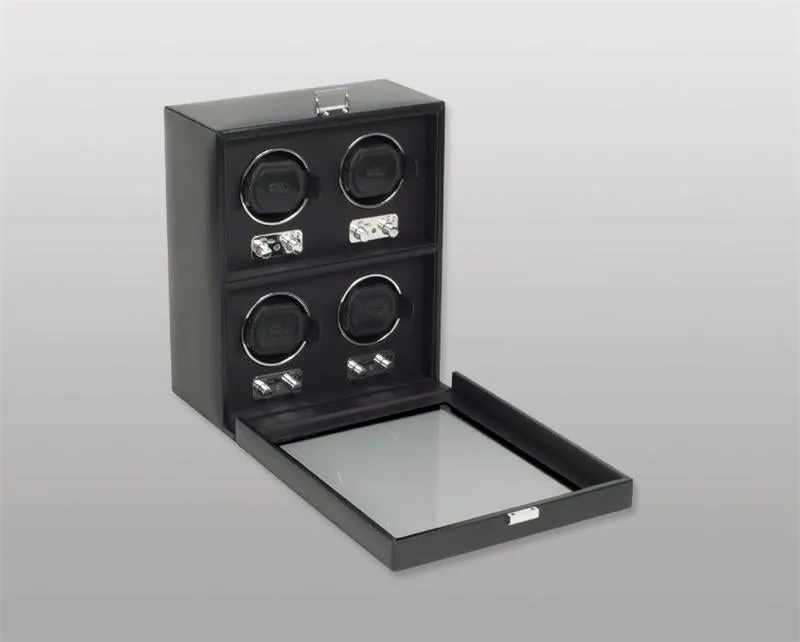 WOLF Heritage 4 Piece Watch Winder with Cover