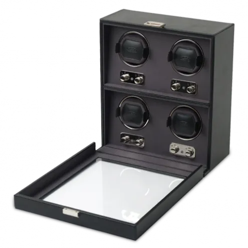 WOLF Heritage 4 Piece Watch Winder with Cover