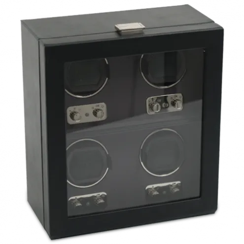 WOLF Heritage 4 Piece Watch Winder with Cover