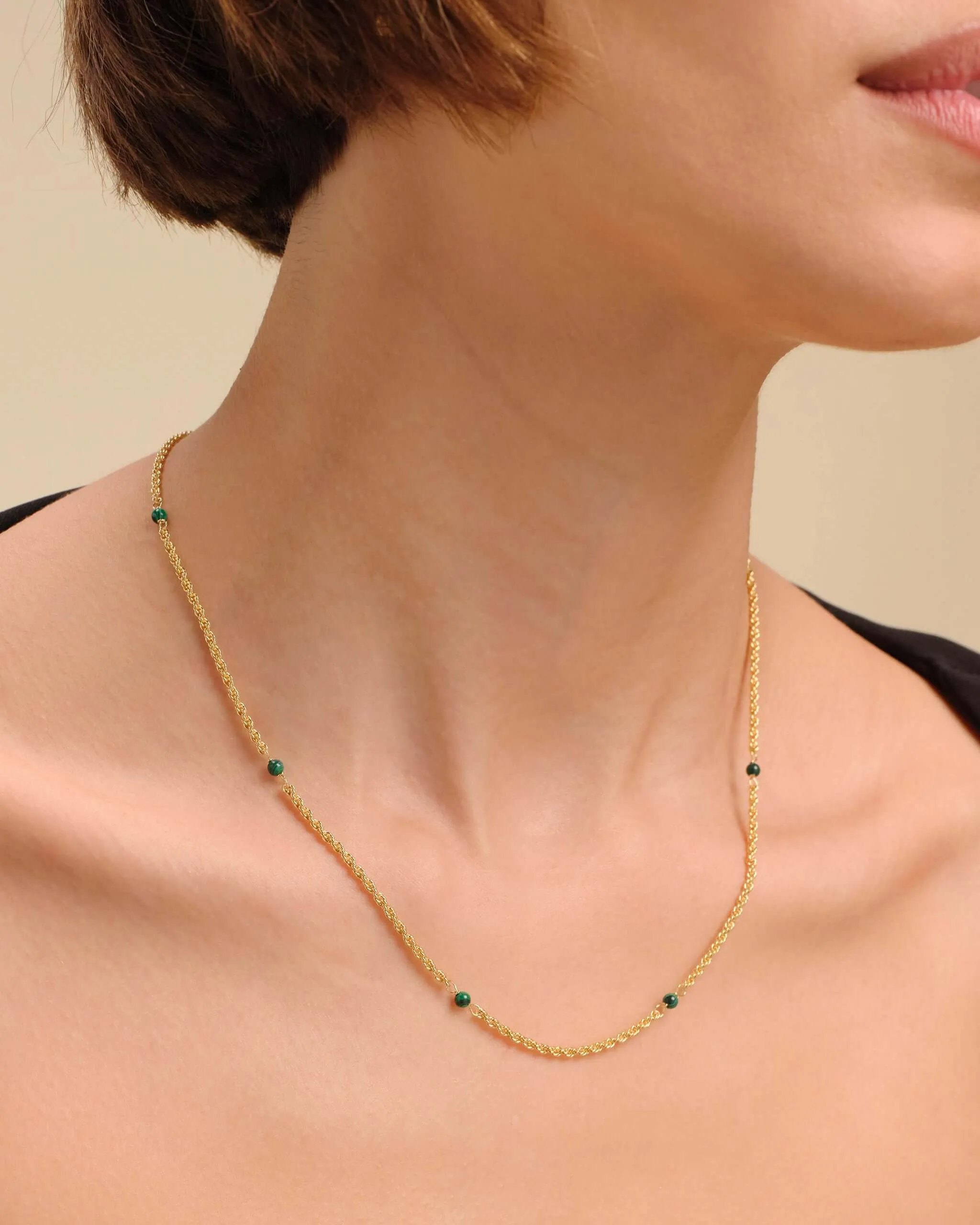 Women's Malachite Rope Chain