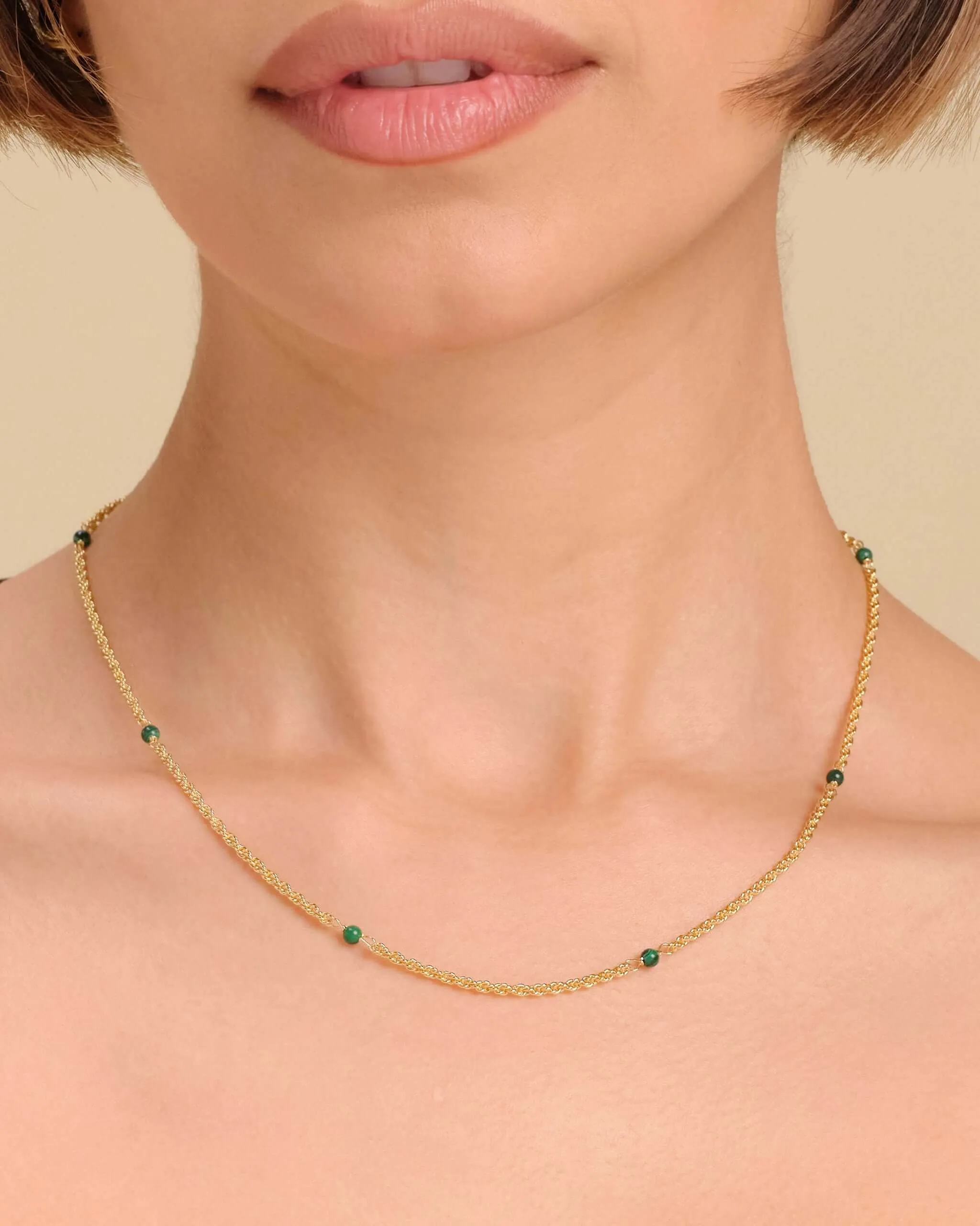 Women's Malachite Rope Chain