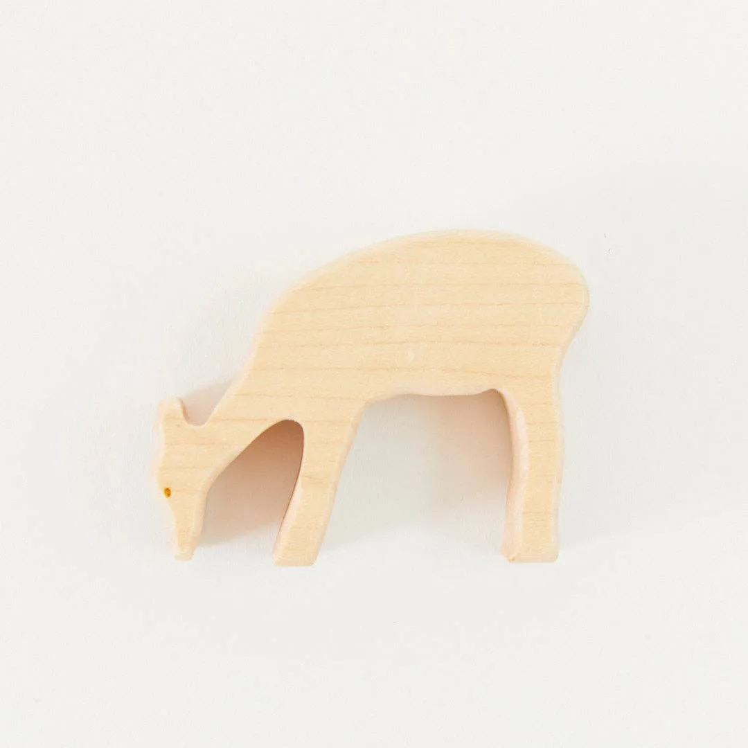 Wooden Deer Figure