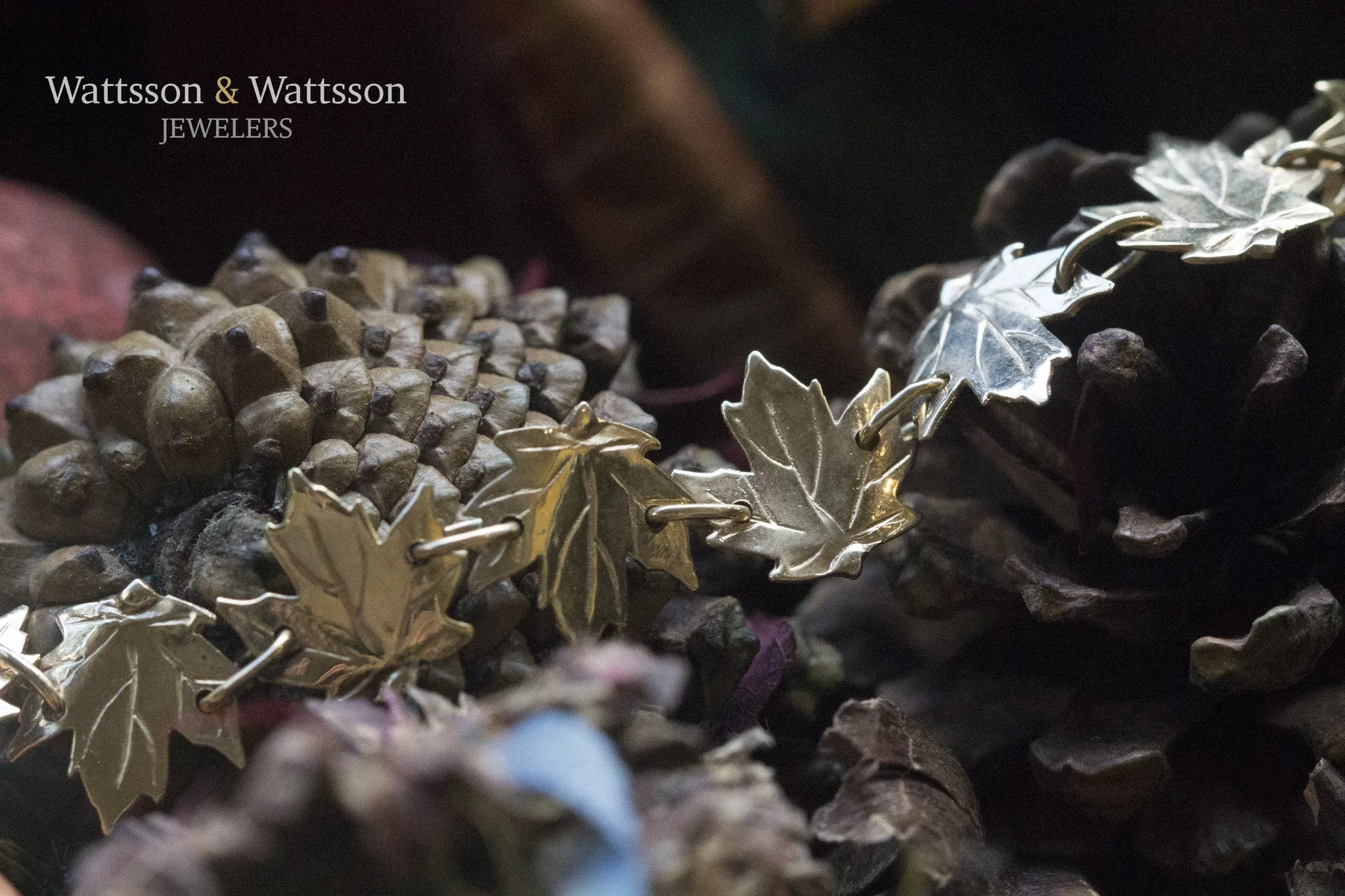 Yellow Gold Maple Leaf Bracelet
