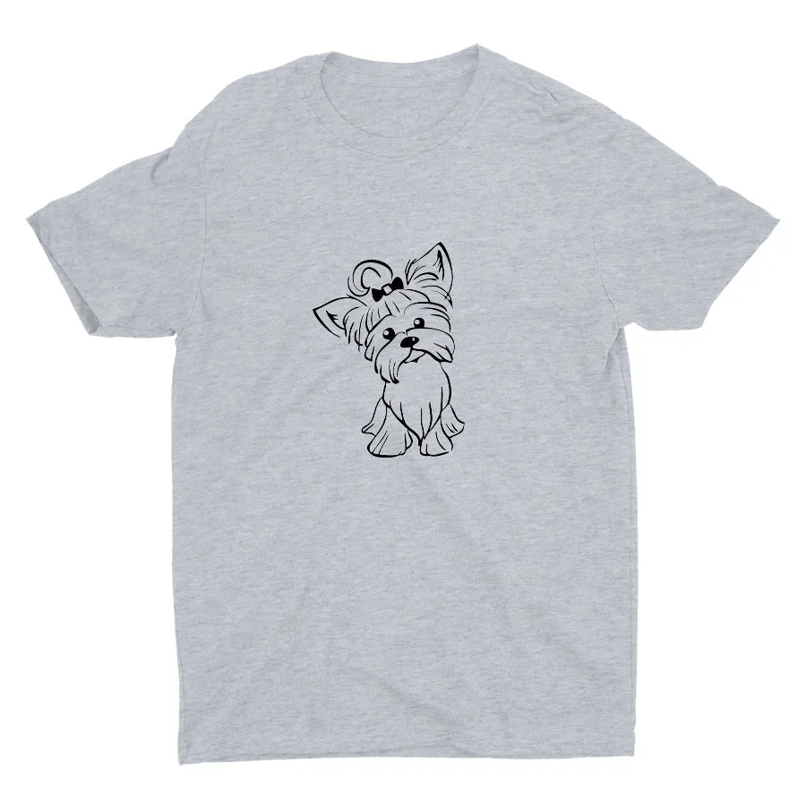 Yorkshire Terrier Pup Doggy  Cotton Tee