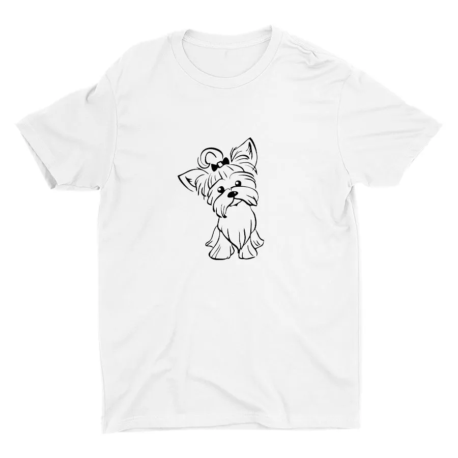 Yorkshire Terrier Pup Doggy  Cotton Tee