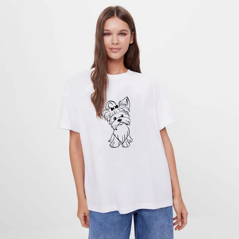 Yorkshire Terrier Pup Doggy  Cotton Tee