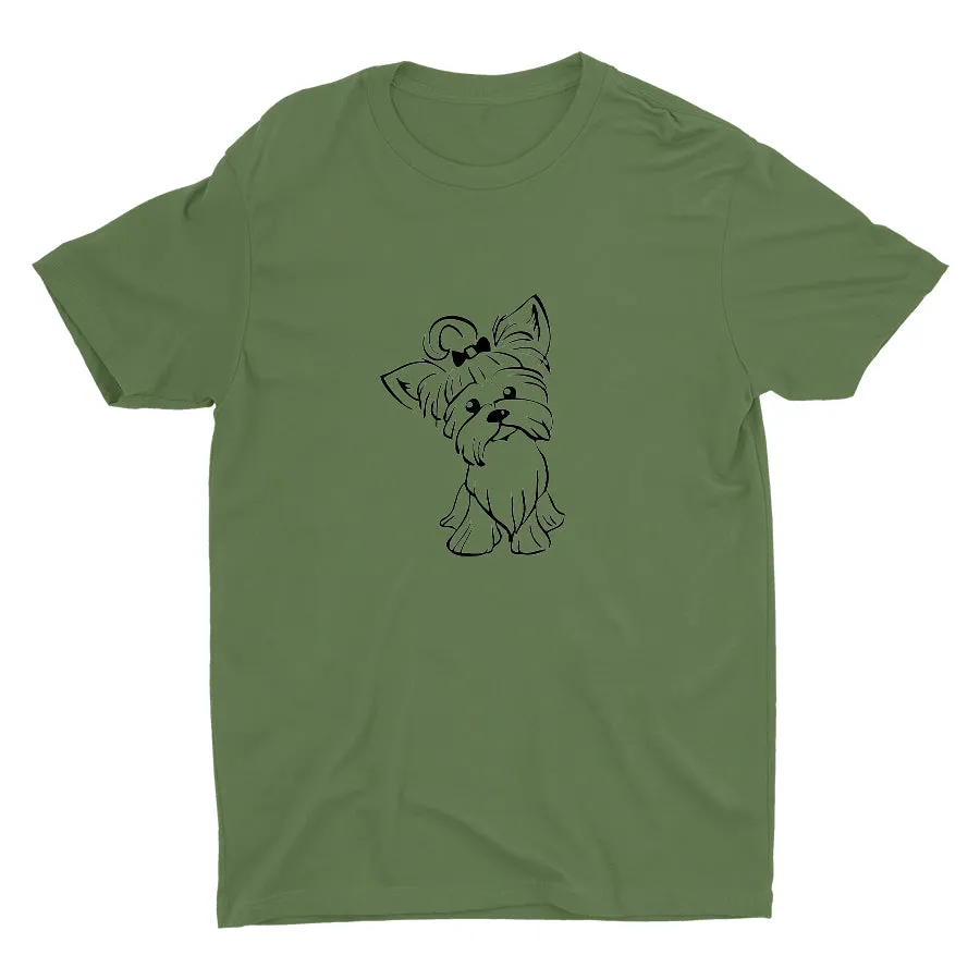 Yorkshire Terrier Pup Doggy  Cotton Tee