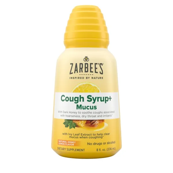 Zarbee's Adult Cough Syrup   Mucus with Honey, Ivy Leaf, Natural Honey Lemon Flavor